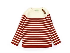 FUB ecru/crimson red rib sweater